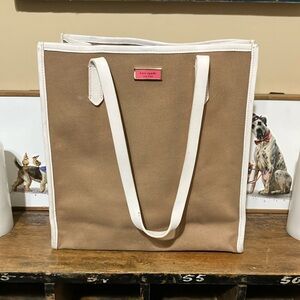 Kate Spade Tan and White Tote Bag